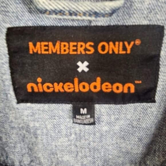 Members Only X Nickelodeon Denim Jacket Sz M Rugrats SpongeBob Grunge Y2K Casual - Picture 4 of 14